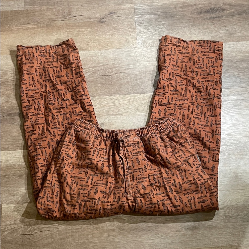 Eddie Bauer Rust Orange Printed Lounge Pants